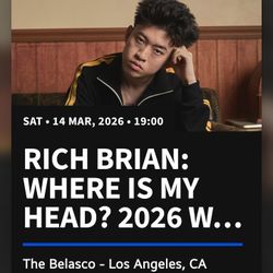 Rich Brian Ticket For Tonight