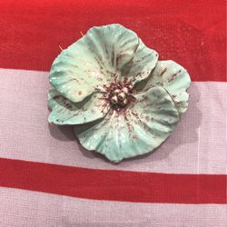 Brooch Pin  - Vintage Turquoise Enamel Flower