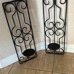 Metal  Wall  Candle. Sconce. Holder. Set Of 2. Hanging. Wall. Mounted. Candle  Sconces