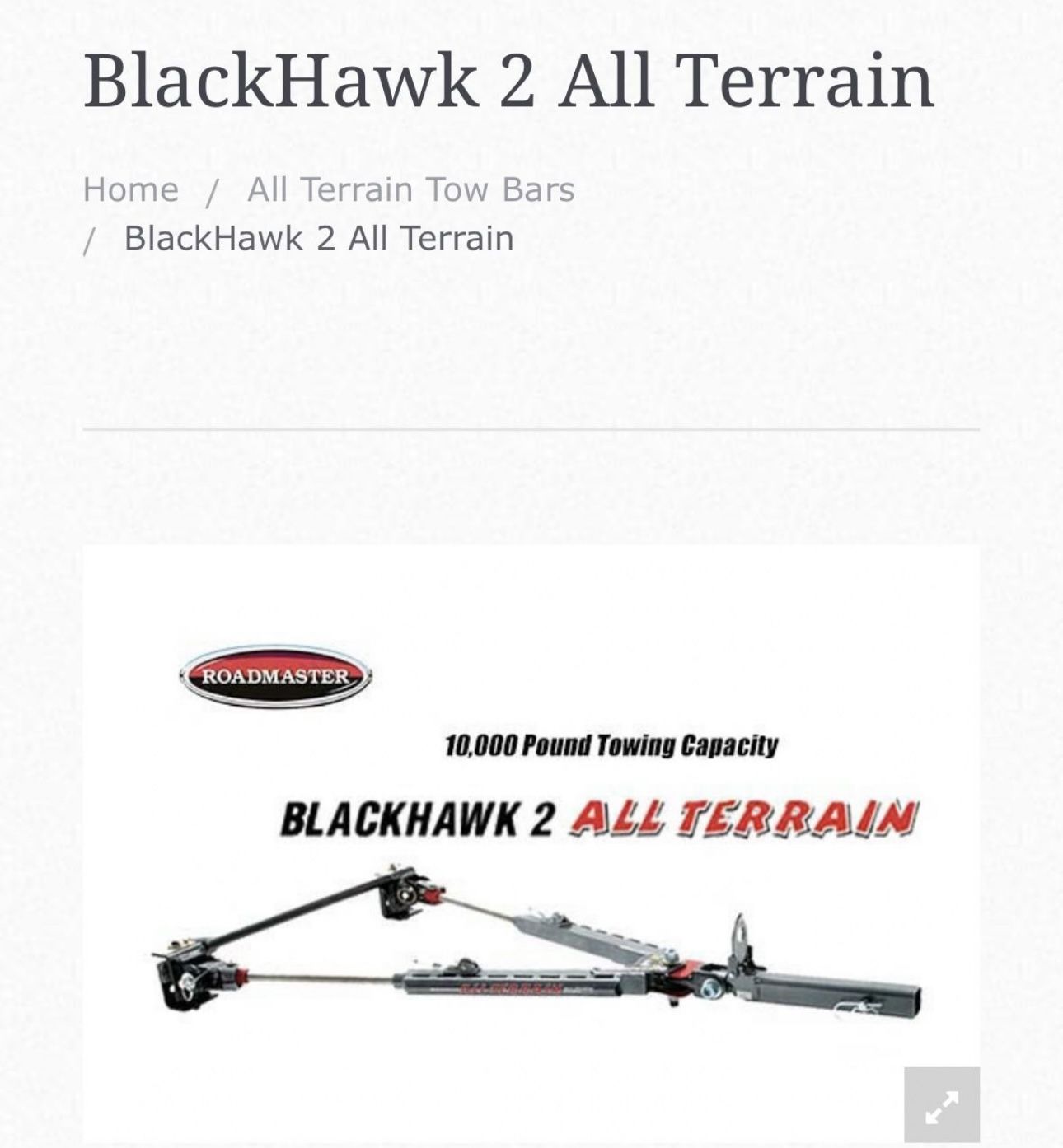Black Hawk Tow bar