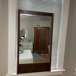 Wooden Mirror, 36”x 25” No Scratch