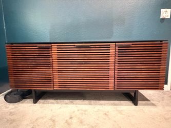 BDI Furniture  Modern Wood Slat Sideboard Credenza Media Condole