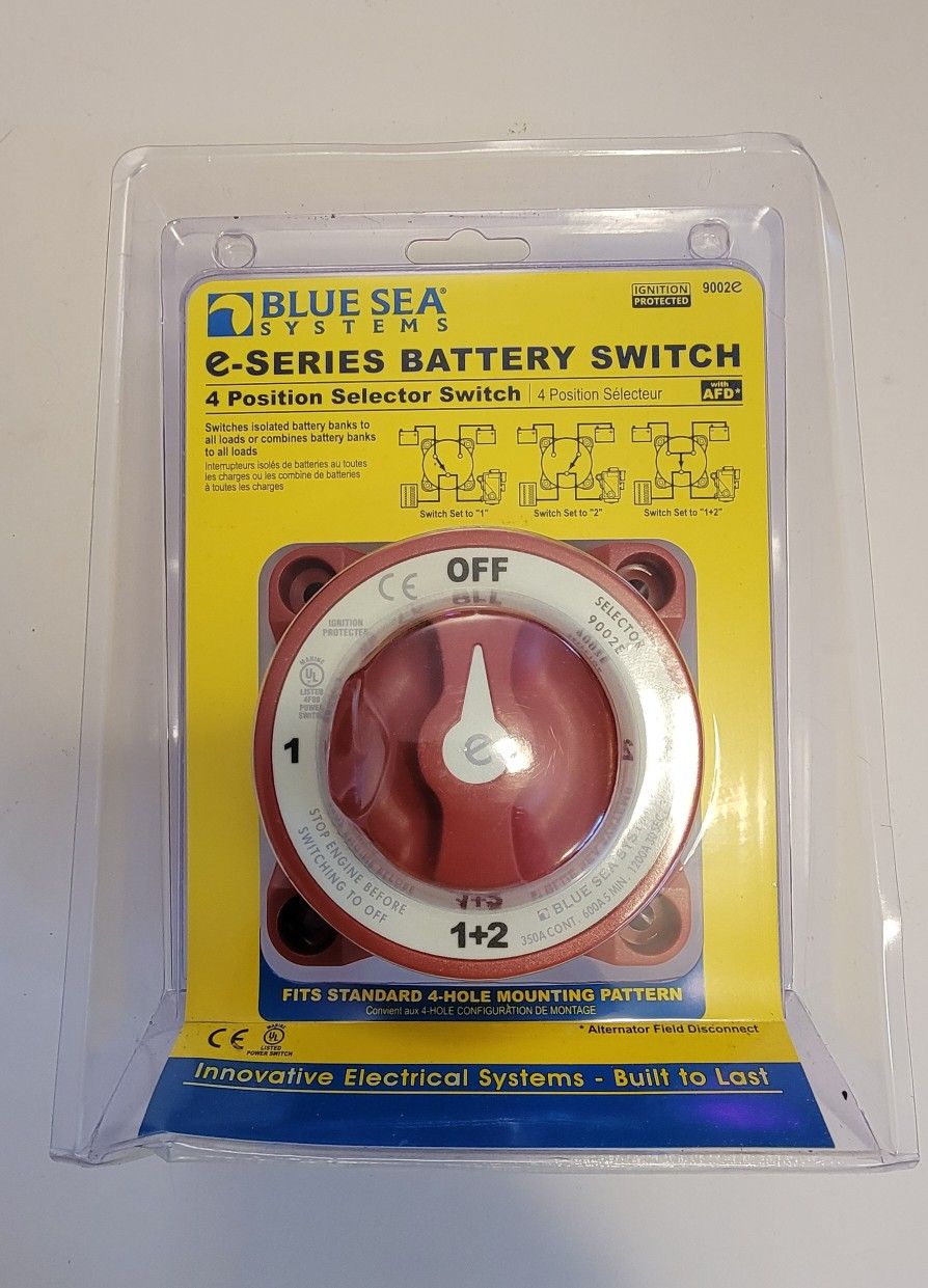 Blue Sea Systems 9002E e-Series Battery Switch, Selector 4 Position with AFD