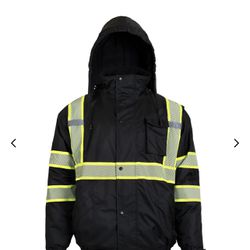 JORESTECH JACKET WITH HOODIE 2XL  HI-VIS SAFETY JACKET WITH HEAT-TRANSFER REFLECTIVE TAPES AND REMOVABLE HOODIE