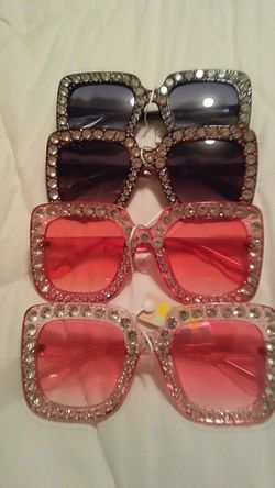 Crystal square sunglasses