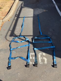 Blue Heavy Duty Tie Down Wheel Straps – Set of 2