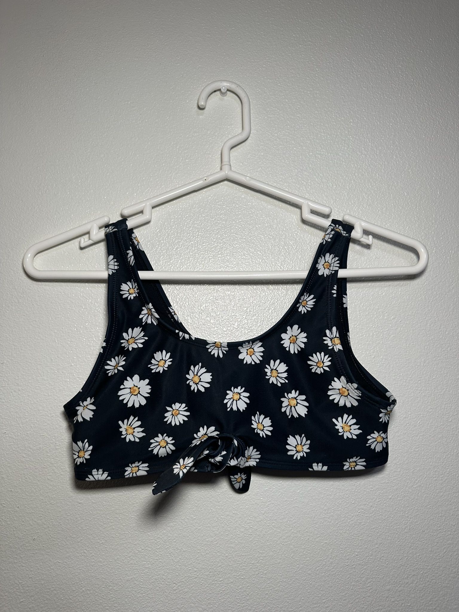 Daisies Black Swimsuit Top - Girls Size 14 XL
