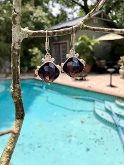 Amethyst sterling silver earrings