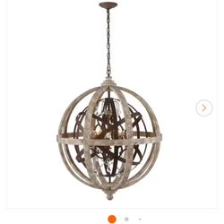5-Light Grey No Decorative Accents Shaded Circle Chandelier for Dining Room, Foyer with No Bulbs Included