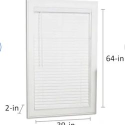 39-in x 64-in Cordless White Faux Wood Room Darkening blinds shades 1 AVAILABLE 