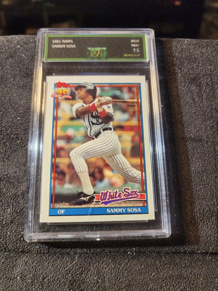 1991 Topps SAMMY SOSA baseball card error birthday #414 EJE NM+ 7.5 WHITE SOX