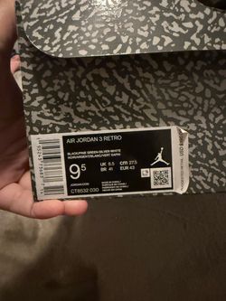 Air Jordan 3 Retro Black Pine Green Size 9.5