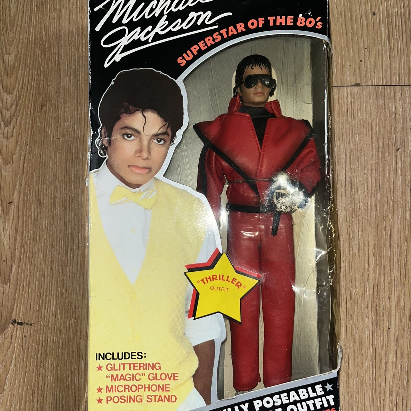 REAL)Vintage Michael Jackson Superstar Of The 80's Thriller Action