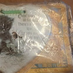 Enesco Ceramic Heart Kitten Plaque