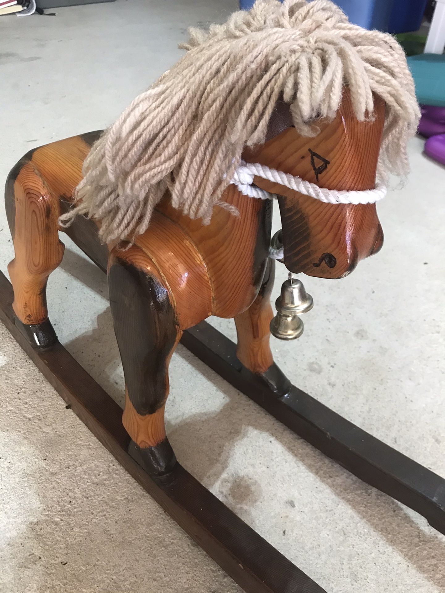 Vintage 1984 wooden Rocking Horse ranch