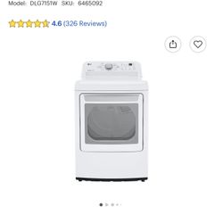LG 7.3 Cu. Ft. Gas Dryer with Sensory Dry- white