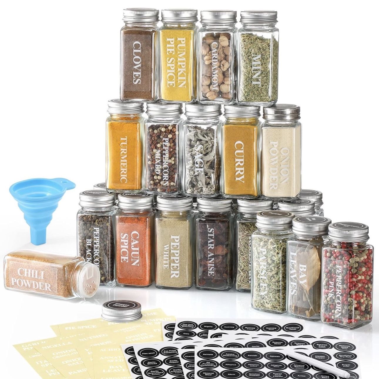 24 Pcs Glass Spice Jars with Labels - 4oz for Sale in Carlsbad, CA ...