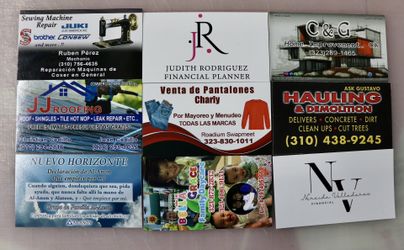Business Cards, Tajetas de Negocio