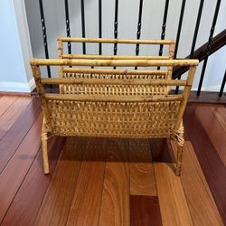 Bamboo and Wicker Magazine Rack