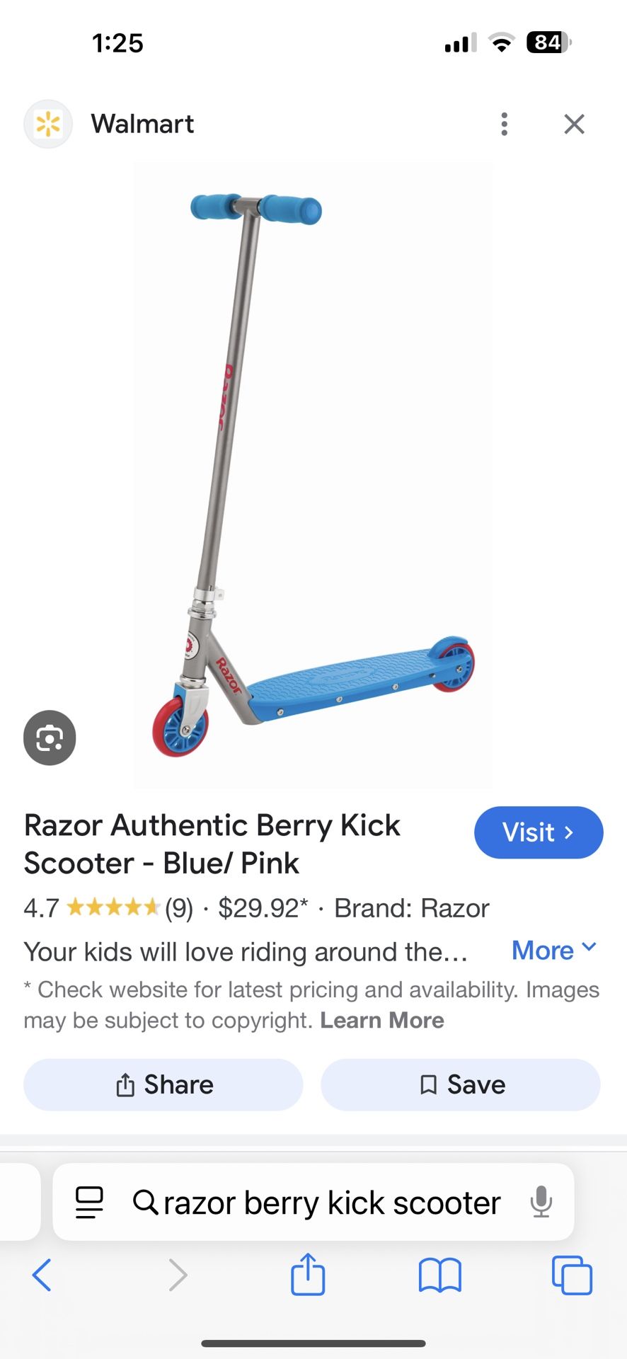 Kids razor scooter, new in box