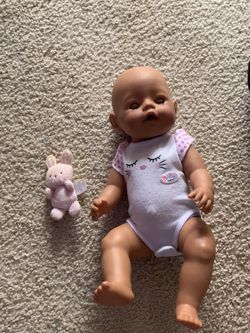 Baby doll with stroller,clothes and a tiny bunny 🐰