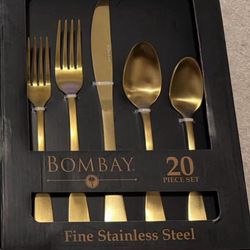 20 Peace, Gold Stainless Steel Utensil Set
