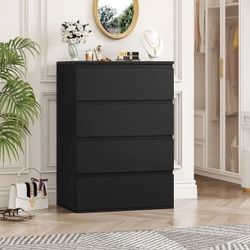 Black 4 Drawers Dresser