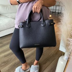 Black Burberry Banner Bag/Purse Medium Bag