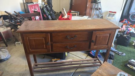 vintage solid wood buffet sideboard cabinet / server