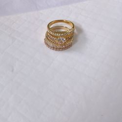 Second Set Gold Tone Wedding Set Size 10
