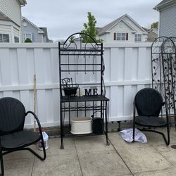 Chairs And Gardening Rack