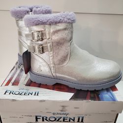Frozen 2 Elsa Glitter And Fur Boots Size 3 Brand New
