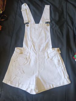 White Overalls Short ls