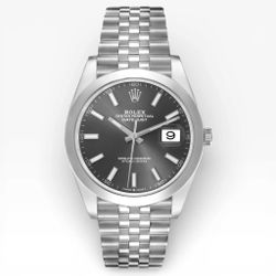2021 Men's Rolex 41mm DateJust II Stainless Steel Watch with Grey Dial and Smooth Bezel. (Pre-Owned 126334)