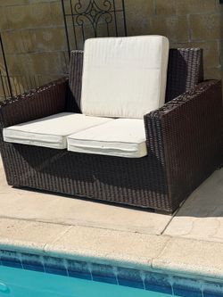 Brown patio couch