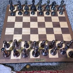 Chess Set, Board Plaque Signed By Garry Kasparov (supposedly)