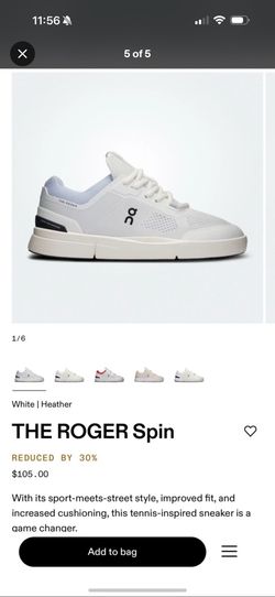 ON Running THE ROGER Spin Women’s Shoes – Size 10 – White/Heather