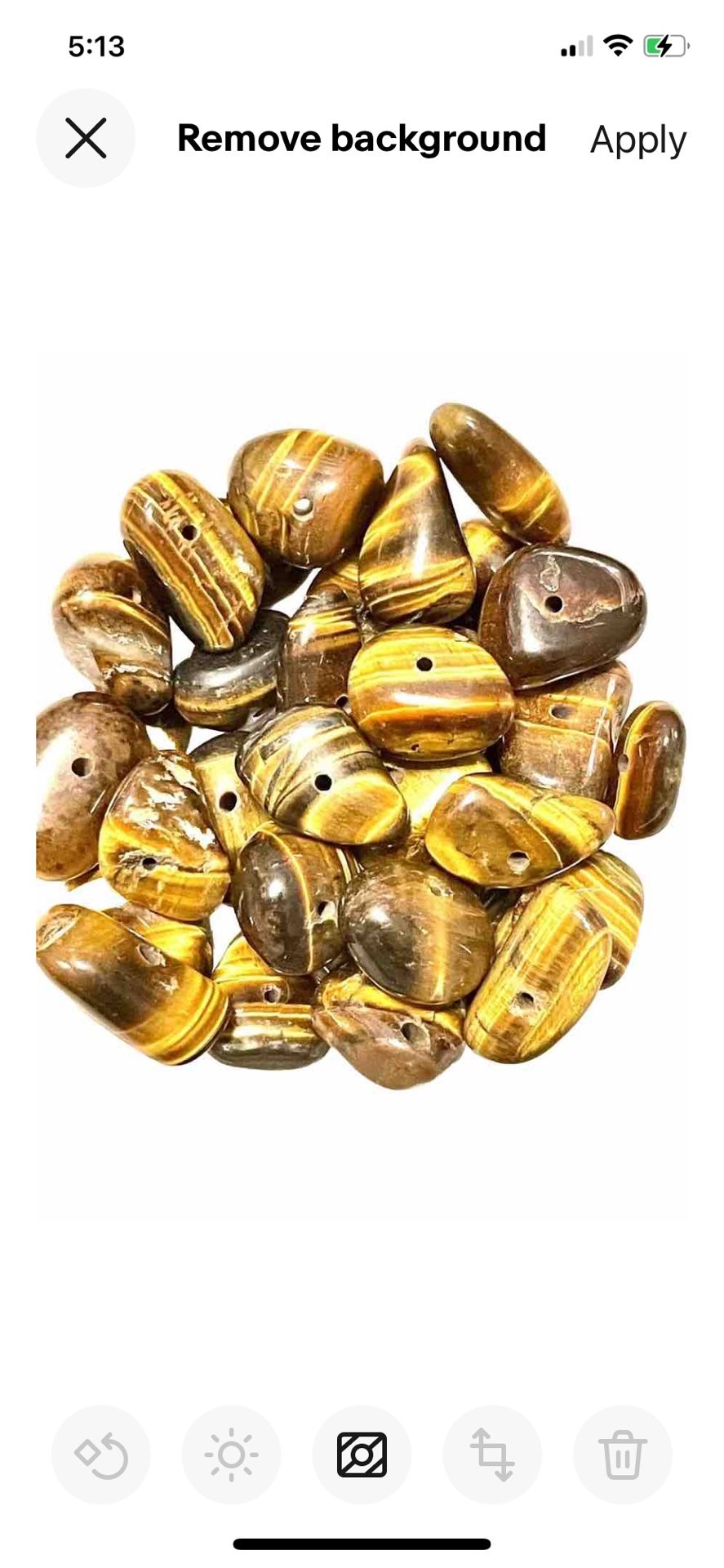 Large Lot Of 1.5 Strands Of Tiger Eye Beads