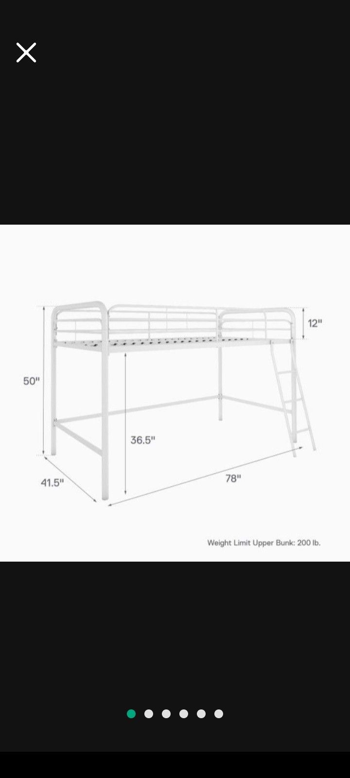 Grey Loft Bed Frame