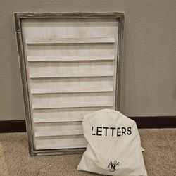 Wooden Letter Board With Letters