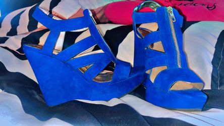 Royal Blue Wedges New