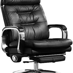 Kinnls Vane Massage Office Chair with Heated Ventilation,Fully Reclining Managerial & Executive Genuine Leather Desk Task Chairs 500lbs (Massage Chair