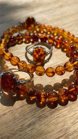 Natural Amber Bracelets & Rings Available 