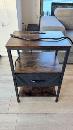 Wood table charging station