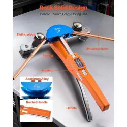 130】Tubing Bender Kit, 1/4 to 7/8 Inch, Compact Ratcheting Tube Pipe Bender, Ratchet Hand Bending Tool, with 7 Color Aluminium Alloy Dies, HVAC Tools,