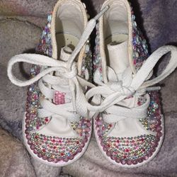 Be- Dazzled Multi-Color (Pink) Converse Trainers-Toddler Girl Size 4