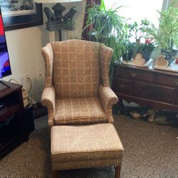 Wings Chair  with Ottoman 