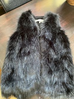 Faux black fur vest new