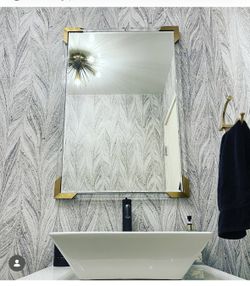 West Elm Acrylic & Gold Mirror
