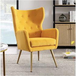 Velvet Wingback Chair